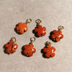 Jaspe rouge - Pendentif fleur - 1er chakra